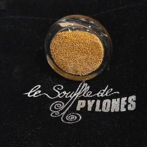 Le Souffle de Pylones Glass Blown Gold Ring (Adjustable)